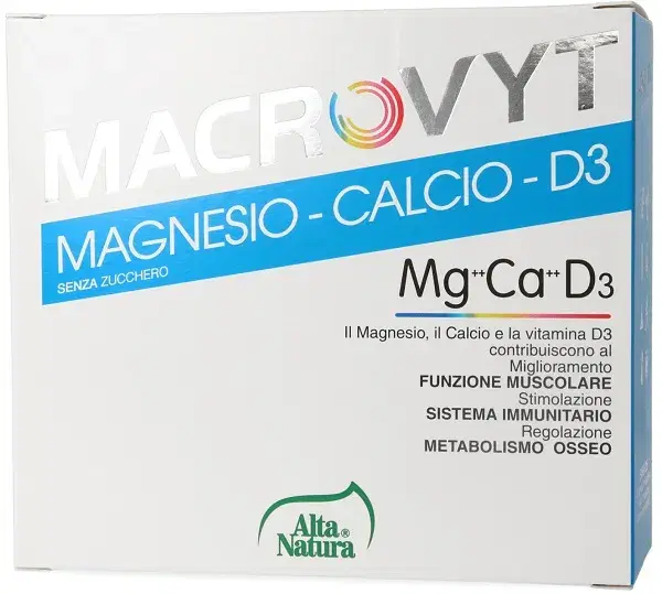 Macrovyt Integratore Con Magnesio, Calcio E Vitamina D3 18 Bustine