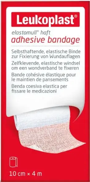 Leukoplast Elastomull Haft Benda Coesiva Elastica per Medicazioni 10 Cm X 4m