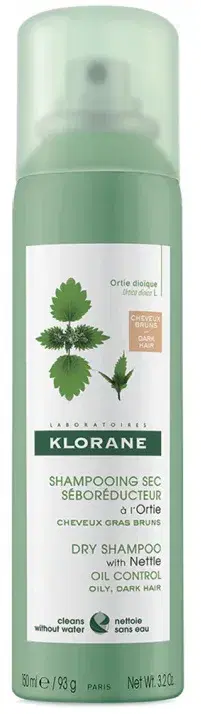 Klorane Shampoo Secco Ortica colorato Seboregolatore per Cute Grassa 150 ml