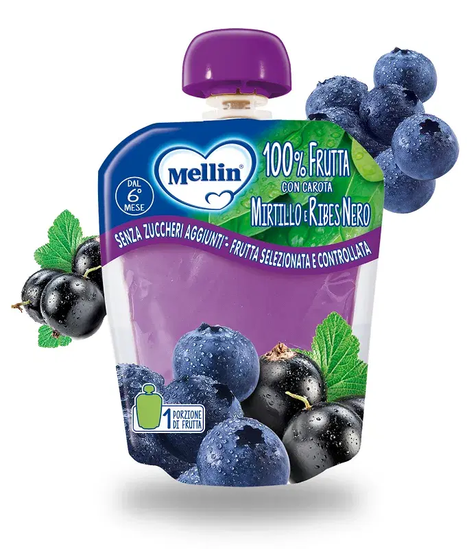Mellin Pouch Mirtillo Ribes Nero 90g 6Mesi+