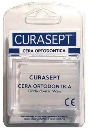 Curasept Wax Cera Ortodontica Protezione da Apparecchi Ortodontoci 5 Bastocini