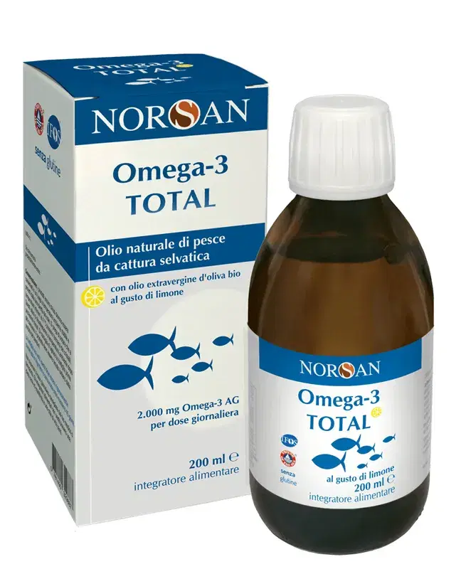 Norsan Omega 3 Total Integratore Olio di Pesce Gusto Limone 200ml