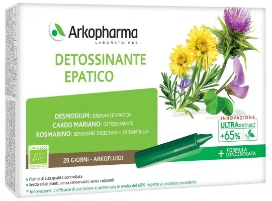 Arkofarm Arkofluidi Ultra Suoni Detossinante Epatico 20 Fiale