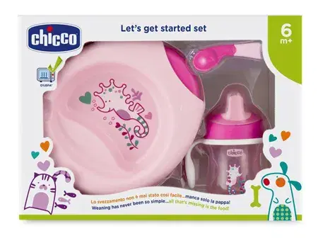 Chicco Set Pappa Rosa Con Cucchiaio Rosa 6 Mesi+