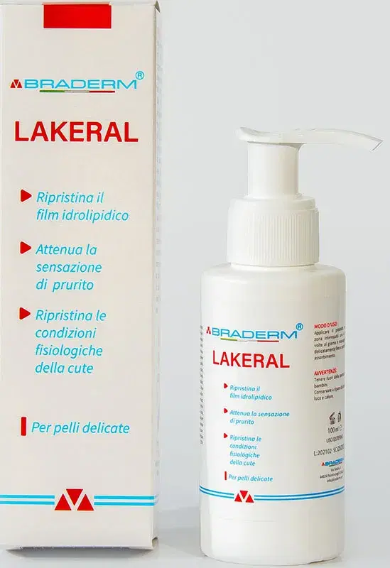 Braderm Lakeral Crema Emulsione Lenitiva per Pelli Sensibili e Atopiche 100 ml