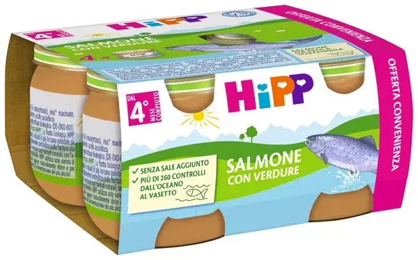 Hipp Omogeneizzato Salmone E Verdure 4x80g
