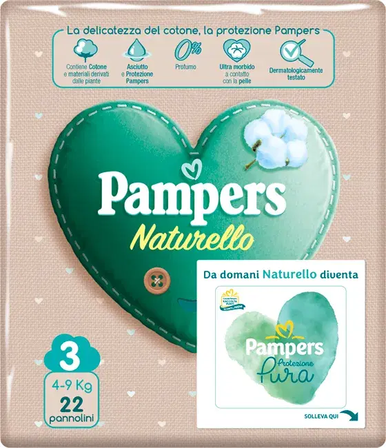Pampers Pannolini Naturali Midi Confezione da 22 Pezzi Modello 9359