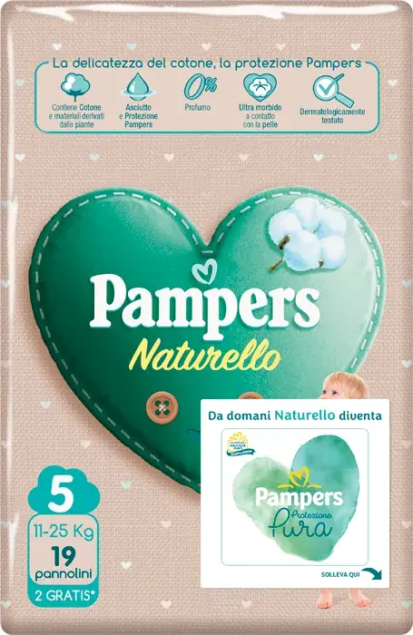 Pampers Naturello Pannolini Junior 17+2 pezzi