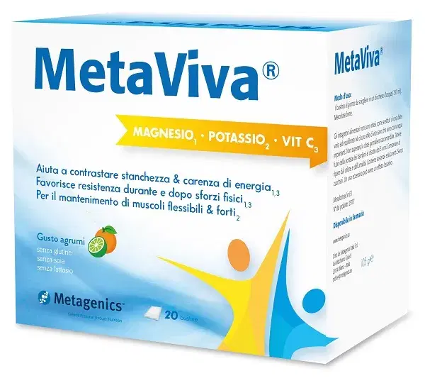Metaviva Integratore Magnesio Potassio Vitamina C 20 Bustine