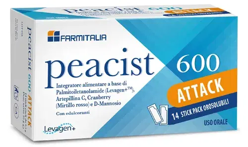 Peacist 600 Attack Integratore per le Vie Urinarie 14 Bustine Orosolubili