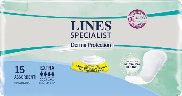 Lines Specialist Derm Extra Assorbenti per Perdite Leggere 15 Pezzi