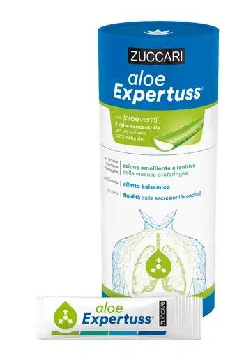 Zuccari Aloe Expertuss Adulti Integratore a Base di Aloe 12 Bustine 10 ml