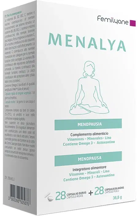 Menalya Integratore per la Menopausa 28 Capsule Rigide + 28 Capsule Molli