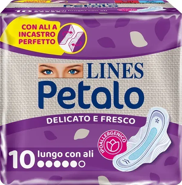 Lines Petalo Blu Assorbente Extra Lungo Con Ali 10 Pezzi