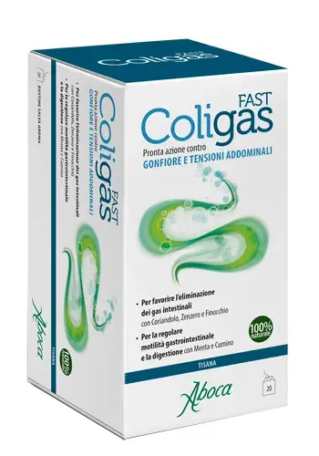Aboca Coligas Fast Per Gonfiore e Tensione Addominale Tisana 20 Bustine