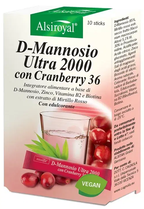 D-Mannosio Ultra Integratore 2000mg 10 Stick