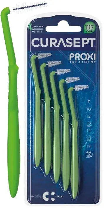 Curasept Proxi Angle Prevention P09 Verde 5 Scovolini Testina Angolata 0,9 mm