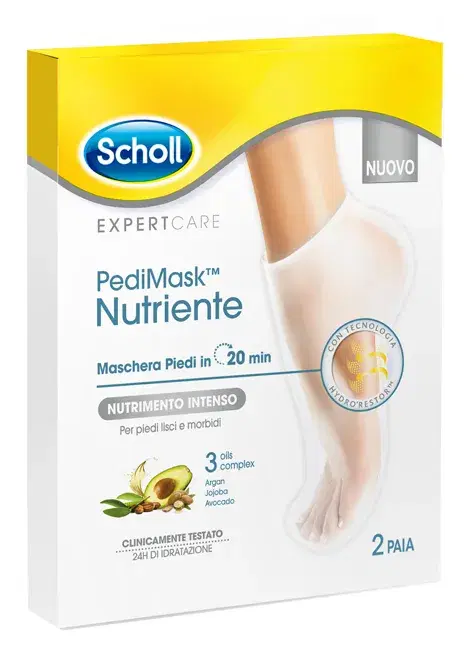 Scholl Expertcare Pedimask Maschera Piedi Nutriente 0% Profumi e Coloranti 1Paio