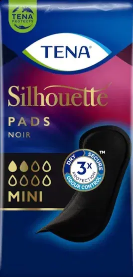 Tena Silhouette Noir Mini Assorbente Nero Incontinenza Leggera 18 Pezzi