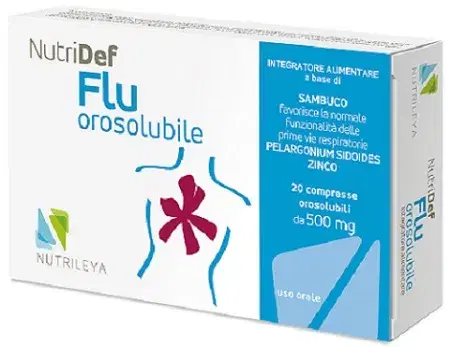 Nutridef Flu Integratore Orosolubile per Sintomi Influenzali 20 Compresse