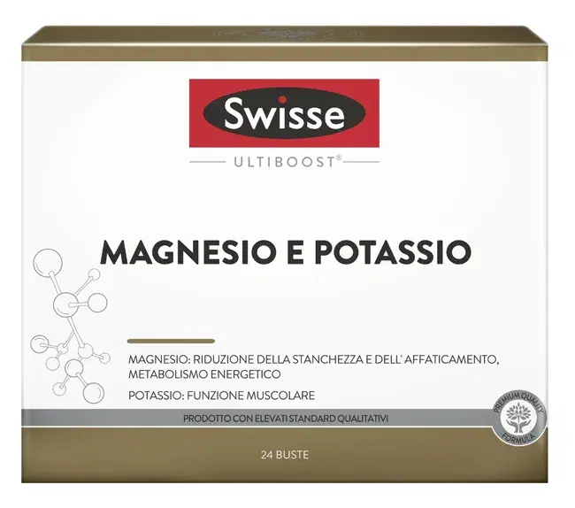 Swisse Magnesio Potassio Integratore Energia Fisica e Mentale 24 Bustine