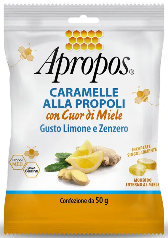 Apropos Caramelle alla Propoli Gusto Limone/Zenzero 50 g