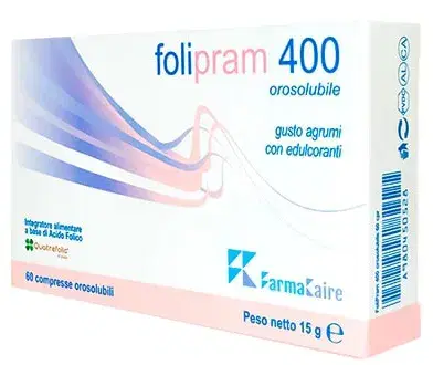 Folipram 400 Integratore di Acido Folico Orosolubile 60 Compresse