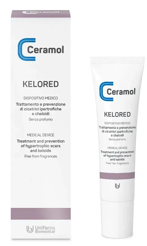 Unifarco Ceramol Kelored Gel per prevenire Cicatrici e Cheloidi 30 ml