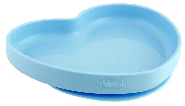 Chicco Piatto Cuore Silicone Con Ventosa Blu 1 Pezzo