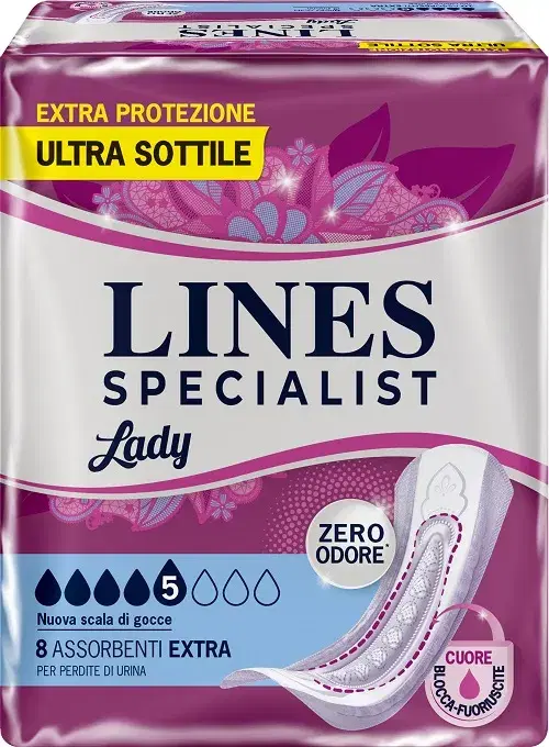 Lines Specialist Extra Assorbenti per Perdite Moderate 8 Pezzi