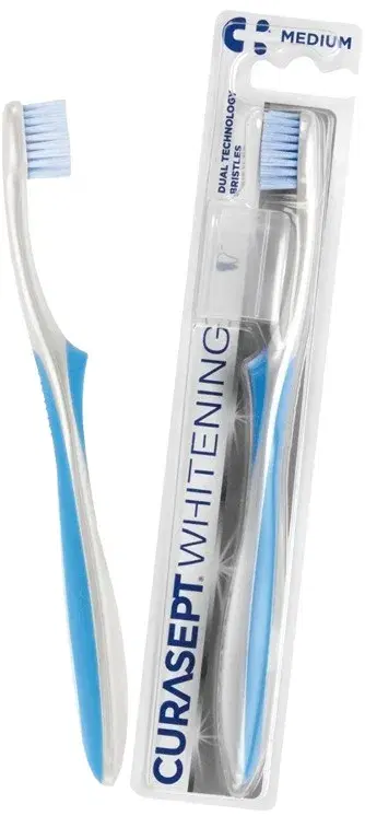 Curasept Whitening Spazzolino Sbiancante con Doppia Tecnologia di Setole 1 Pezzo
