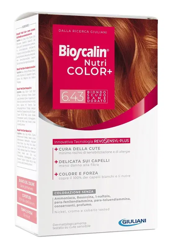 Bioscalin Nutricolor Plus Colorazione Perman Tintura 6,43 Biondo Scuro Rame Dor