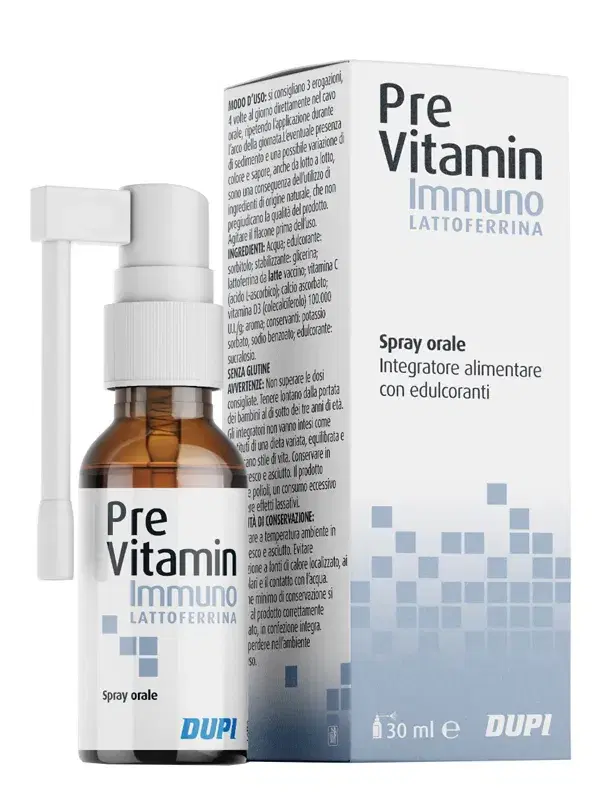 Previtamin Immuno Lattoferrina Spray Orale Integratore Sistema Immunitario 30 ml