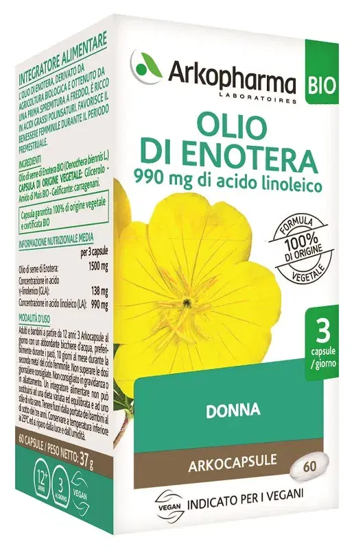 Arkocapsule Olio Enotera Integratore Ciclo Mestruale 60 Capsule