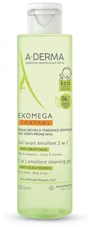 Aderma Exomega Control Gel Detergente Emolliente 2in1 Corpo e Capelli 200 ml