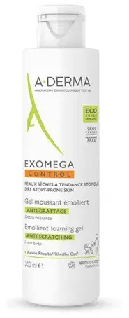 A-Derma Exomega Control Gel Detergente Emolliente Viso e Corpo 200 ml