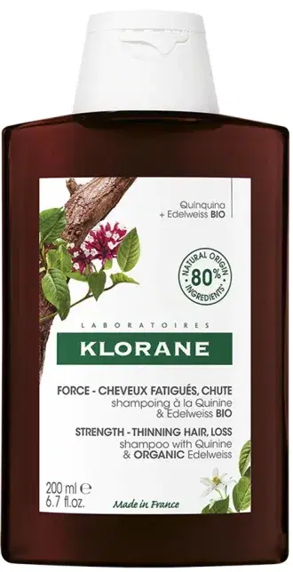 Klorane Shampoo Chinina-Stella Alpina BIO Fortificante per Capelli Spenti 200 ml