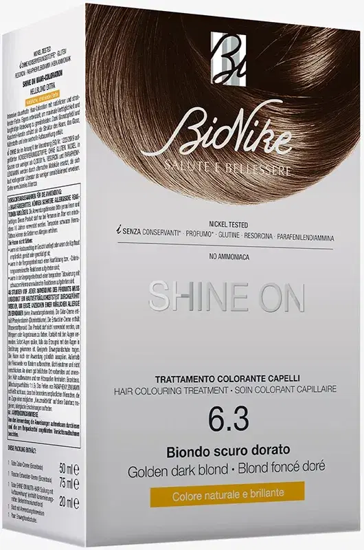 BioNike Shine ON Tintura Capelli Cute Sensibile 6.3 Biondo Scuro Dorato