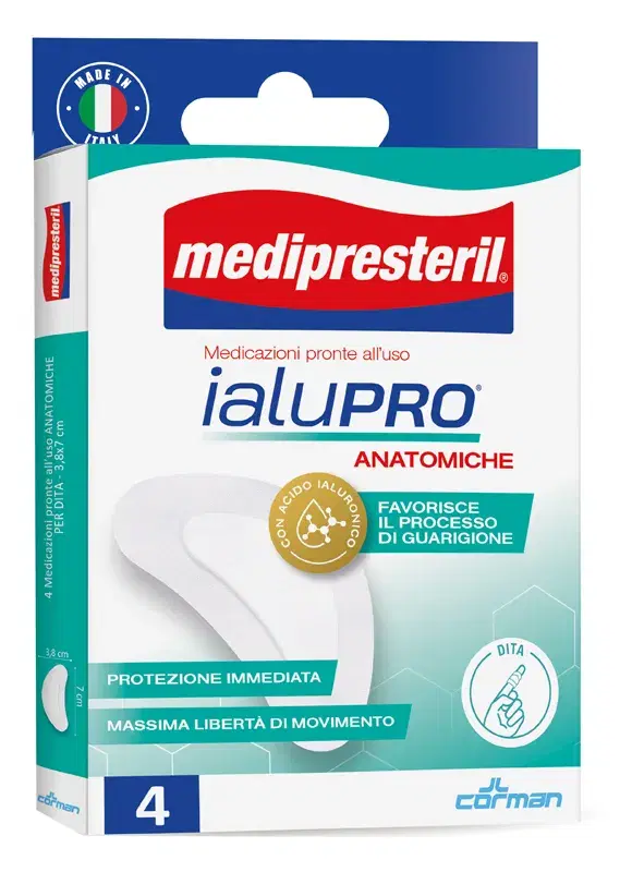Medipresteril Ialupro Medicazione Anatomica Dita 3,8x7cm 4 Pezzi
