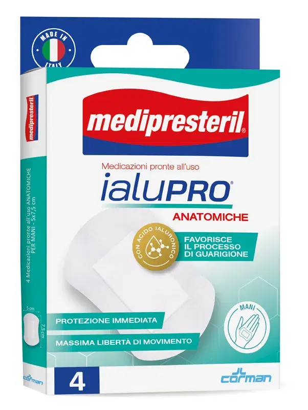 Corman Medipresteril Ialupro Medicazioni Mani 5x7,5 cm 4 Pezzi