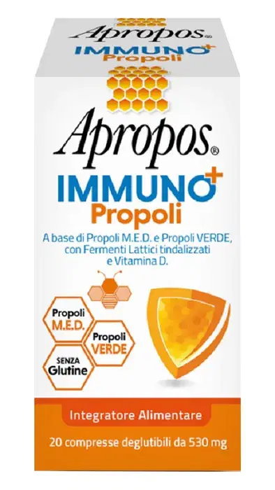 Apropos Immuno+ Propoli Integratore per la Gola 20 Compresse Deglutibili