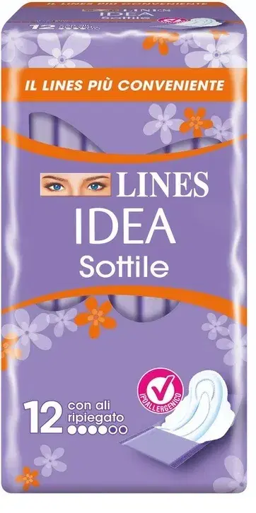 Lines Idea Sottile Salvaslip per Igiene Femminile 12 Pezzi