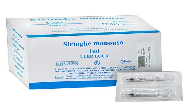 Siringa Luer Lock G25 1 ml 100 pezzi