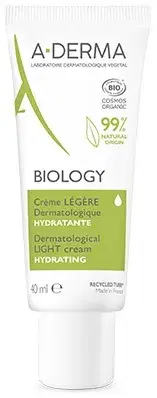 A-Derma Biology Crema Viso Leggera e Idratante per Pelli Sensibili 40 ml