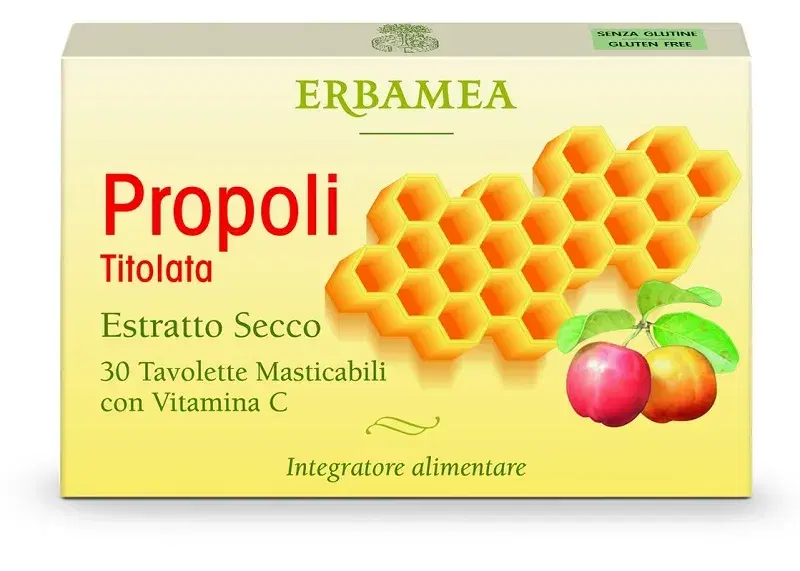 Erbamea Propoli Titolata Integratore per il Sistema Immunitario 30 Tavolette