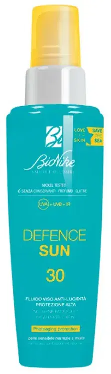 BioNike Defence Sun SPF30 Fluido Viso Anti-Lucidità per Pelle Mista 50 ml