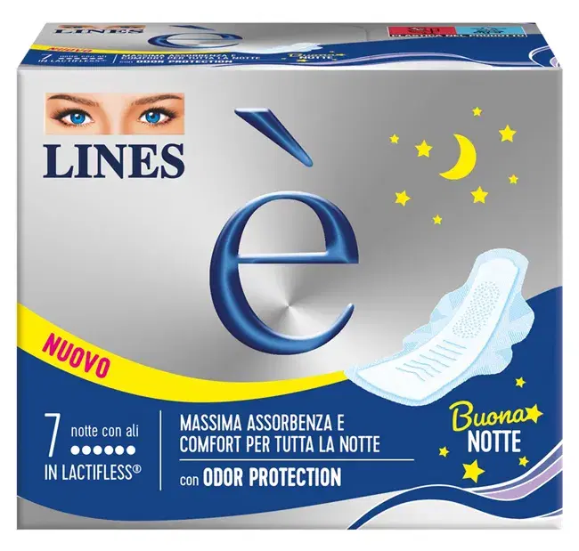 Lines E  Notte Salvaslip per Notte 7 Pezzi