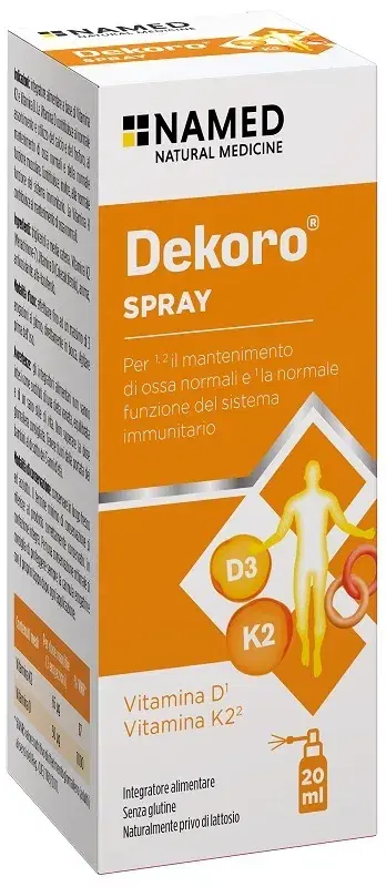 Named Dekoro Spray + Integratore a Base di Vitamine D e K2 20 ml