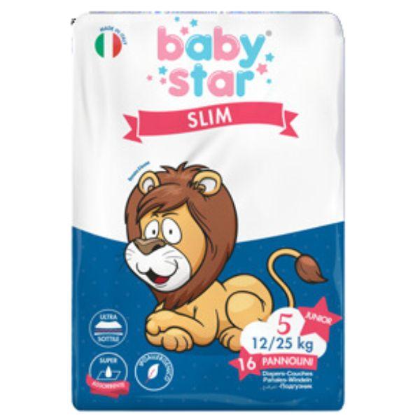 Babystar Pannolini Slim Junior 12/25 Kg Taglia 5 16 Pezzi