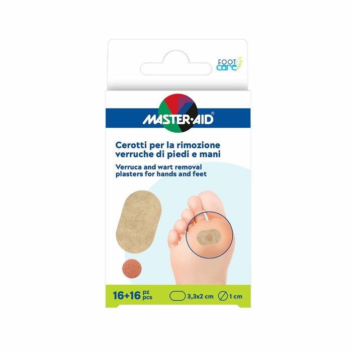 Master-Aid Cerotti Rimozione Verruche Di Piedi E Mani 16+16 Pezzi